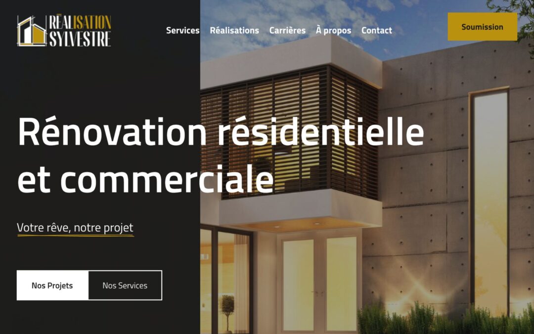 Réalisation Sylvestre, rénovation résidentielle et commerciale à Montréal, lance son site Internet